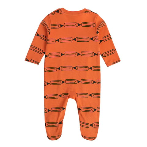 MINI KLUB NEW BORN AND BABY BOYS ORANGE/YELLOW SLEEP SUIT