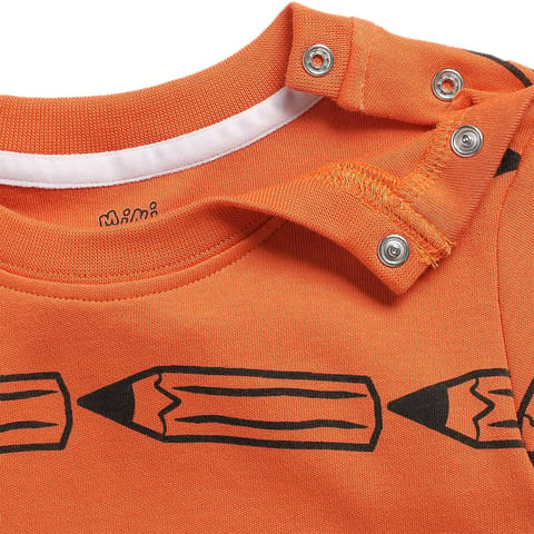 MINI KLUB NEW BORN AND BABY BOYS ORANGE/YELLOW SLEEP SUIT