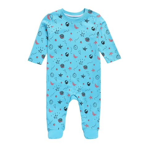 MINI KLUB NEW BORN AND BABY BOYS BLUE/RED SLEEP SUIT