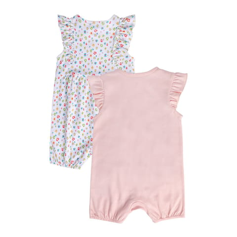 MINI KLUB NEW BORN AND BABY GIRLS WHITE/PINK ROMPER