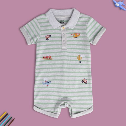 MINI KLUB NEW BORN AND BABY BOYS GREEN ROMPER