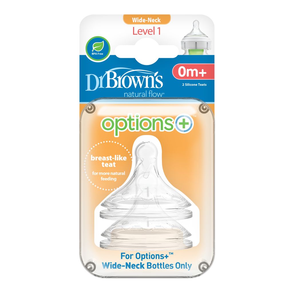 Dr. Brown's Options+ Wide-Neck Baby Bottle Nipple (Level 1)