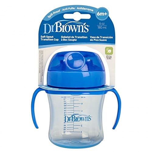 Dr. Brown's Soft Spout Transition Cup Stage 1 6M+ 6Oz (TC61001-Intl) Color May Vary