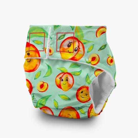 A Toddler Thing Newborn Diaper -  Peach on the bum