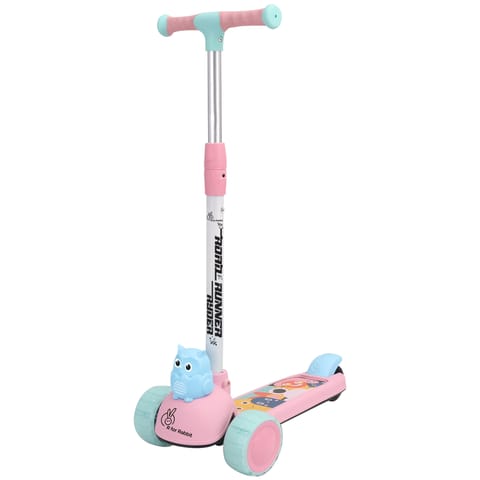 R for Rabbit Road Runner Ryder Kids Scooter - PU LED Wheels & Multi-Level Height Adjustment Oink Blue