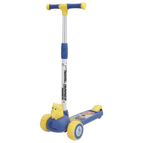 R for Rabbit Road Runner Ryder Kids Scooter - PU LED Wheels & Multi-Level Height Adjustment Blue Yellow