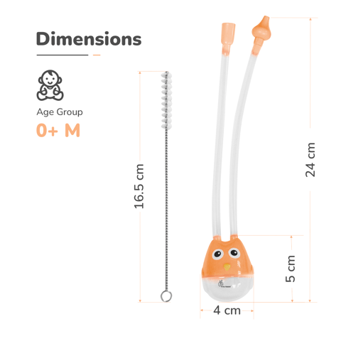 R for Rabbit Snowy Nasal Cleaner For Baby Painless Relief From Mucus And Blocked Nose Orange