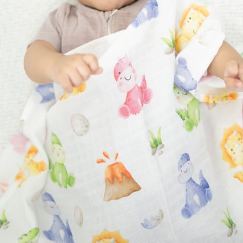 A Toddler Thing Aloe vera Muslin Towel - Barney's Friends