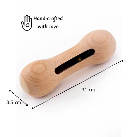 Ariro Toys Wooden Rattle - Dumbbell with bell