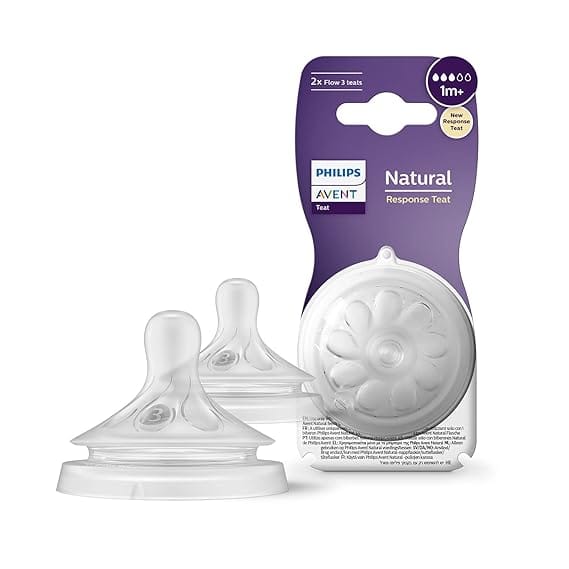 Philips Avent Natural Response Bottle Teat by Fratelli - 2 x Baby Bottle Flow 3 Teats for Newborn Babies, 1+ Months, BPA Free (Model SCY963/02)