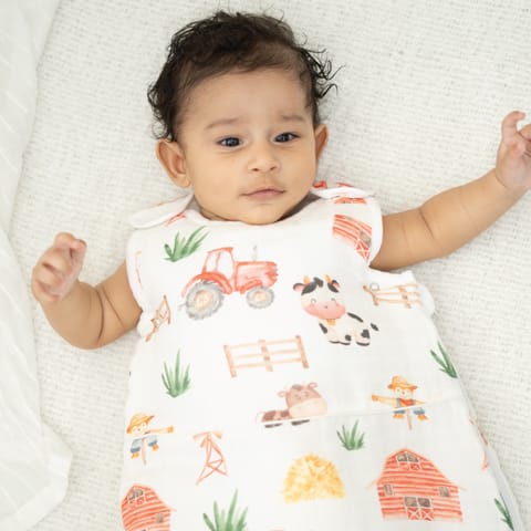 A Toddler Thing Aloe vera Muslin Sleep Bag - Farm Fest