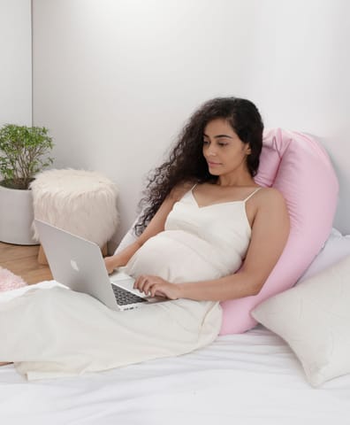 Mi Arcus Cotton Maternity Pregnancy Pillow (Pink) (Free Size)