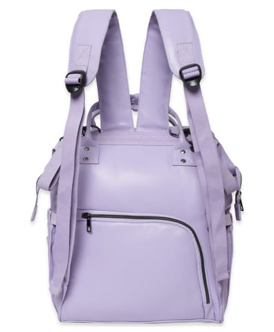 Mi Arcus Unisex-Vegan Leather Diaper Bag Backpack (Purple)