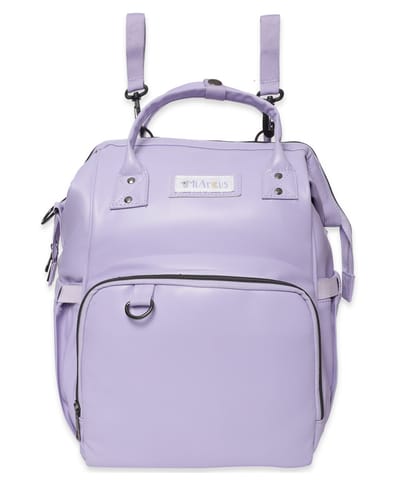 Mi Arcus Unisex-Vegan Leather Diaper Bag Backpack (Purple)