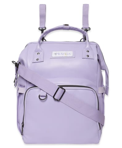 Mi Arcus Unisex-Vegan Leather Diaper Bag Backpack (Purple)