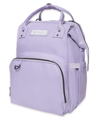 Mi Arcus Unisex-Vegan Leather Diaper Bag Backpack (Purple)