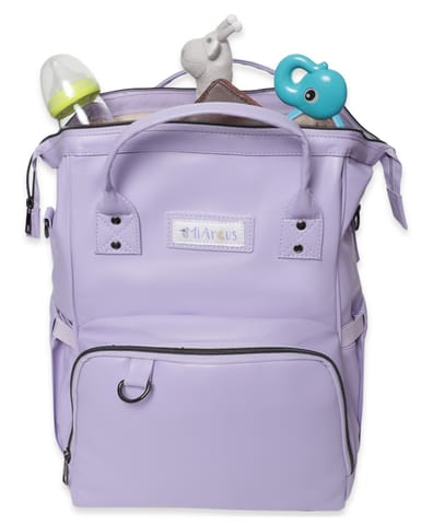 Mi Arcus Unisex-Vegan Leather Diaper Bag Backpack (Purple)