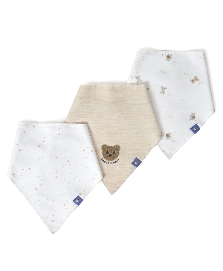 Mi Arcus Printed Triangle Bib for Kids Pack of 3