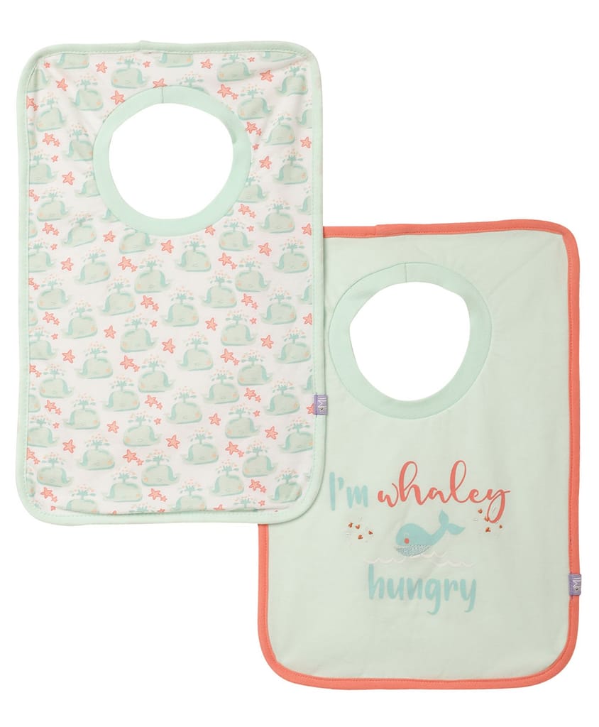 Mi Arcus Cotton Printed Feeding Bib Set for Kids Newborn Pack of 2