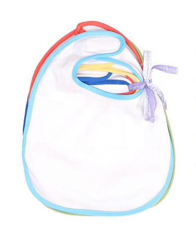 Mi Arcus Cotton Solid Feeding Bib Washable Reusable Comfortable Easily Adjustable for Kids Pack of 5