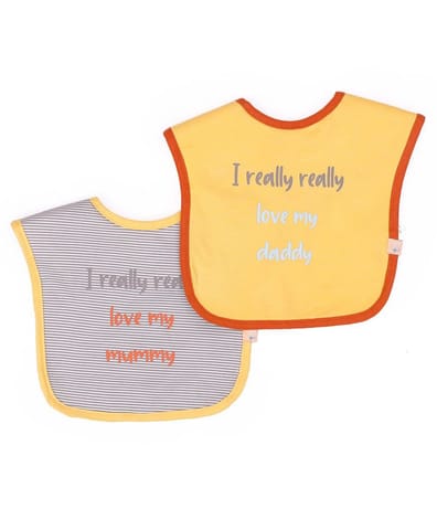 Mi Arcus Cotton Printed Feeding Bib for Kids Newborn Washable Pack of 2