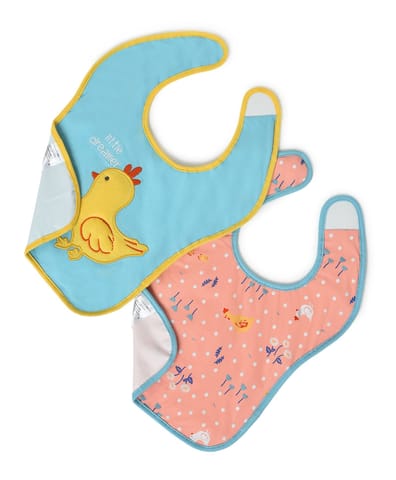 Mi Arcus Printed  Weaning Bibs for 3-6 Months Kids Pack of 2