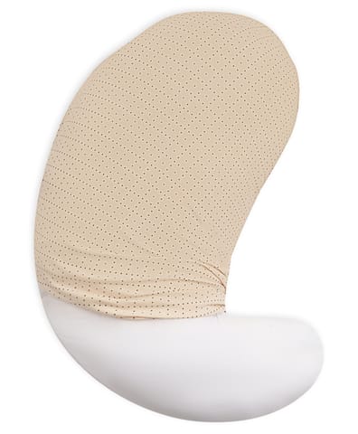 Mi Arcus Ultra Soft Beige Color Contour Pregnancy Pillow Sleep Pillow Fiber Filling for Ultimate Comfort Include Washable Zipper Cover