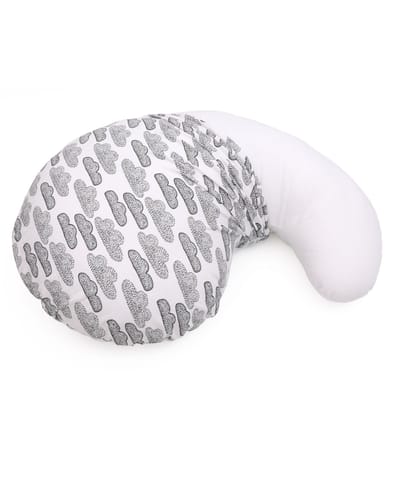 Mi Arcus Ultra Soft Grey Color Contour Pregnancy Pillow Sleep Pillow Fiber Filling for Ultimate Comfort Include Washable Zipper Cover