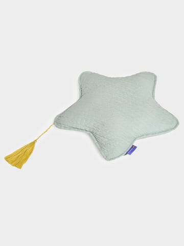 Mi Arcus Solid Light Green Star Shape Cushion for Kids