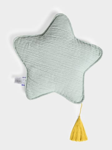 Mi Arcus Solid Light Green Star Shape Cushion for Kids