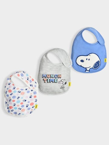 Mi Arcus Peanuts Snoopy Printed Bibs for Kids Pack of 3