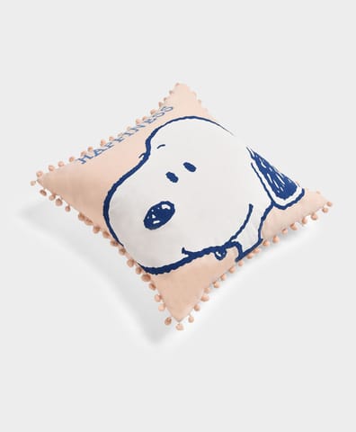 Mi Arcus Peach Peanuts Snoopy Printed Baby Cushion