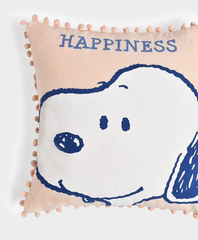 Mi Arcus Peach Peanuts Snoopy Printed Baby Cushion