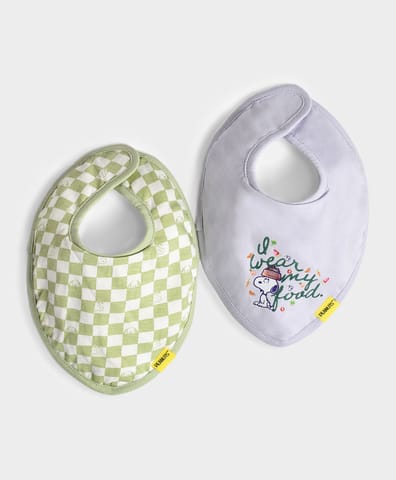 Mi Arcus Peanuts Snoopy Printed Dribble Bibs for Kids Pack of 2