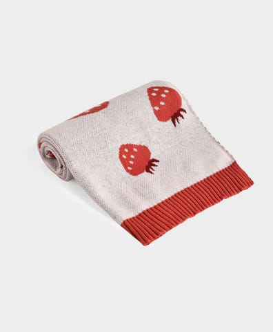 Mi Arcus Cotton Knitted Fruits Print Baby Blanket