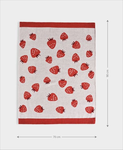 Mi Arcus Cotton Knitted Fruits Print Baby Blanket