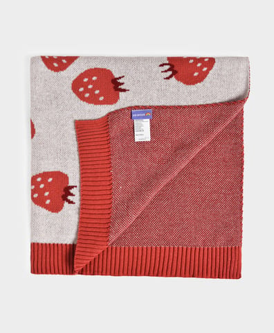 Mi Arcus Cotton Knitted Fruits Print Baby Blanket