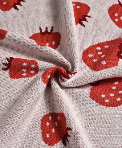 Mi Arcus Cotton Knitted Fruits Print Baby Blanket