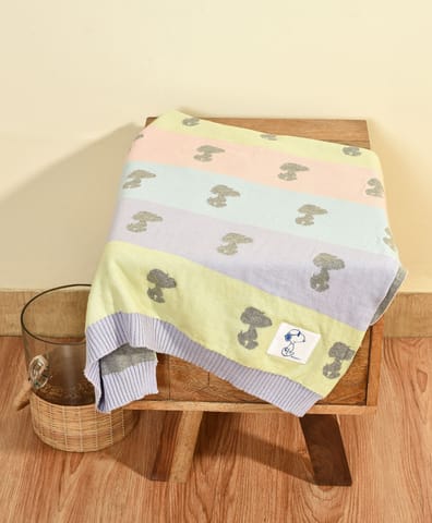 Mi Arcus Peanuts Snoopy Printed Cotton Knitted Baby Blanket