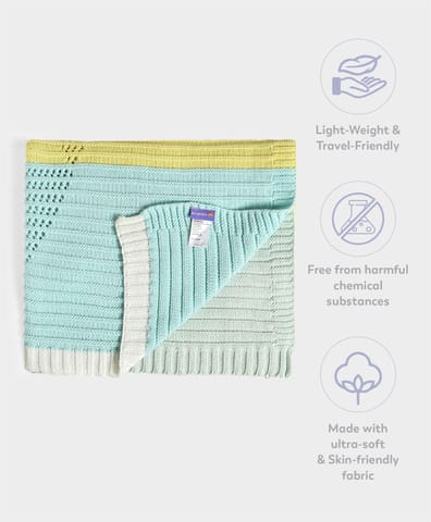 Mi Arcus Cotton Knitted Colorblock Baby Blanket