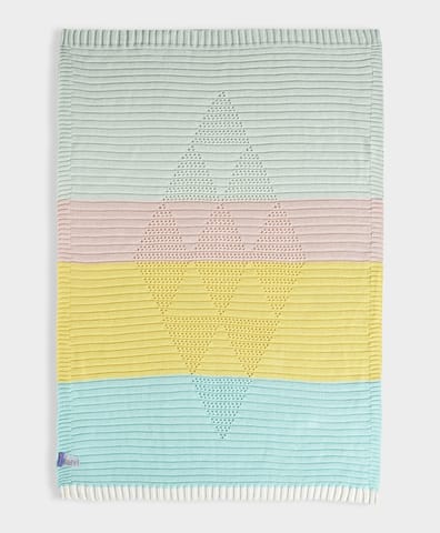 Mi Arcus Cotton Knitted Colorblock Baby Blanket