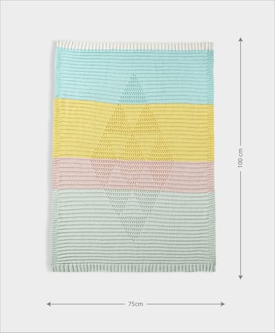 Mi Arcus Cotton Knitted Colorblock Baby Blanket