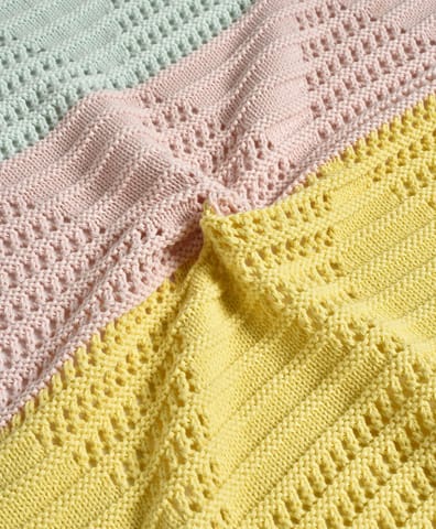 Mi Arcus Cotton Knitted Colorblock Baby Blanket