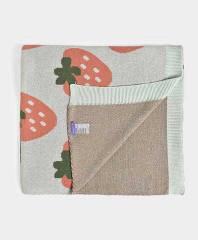 Mi Arcus Cotton Knitted Fruits Print Baby Blanket