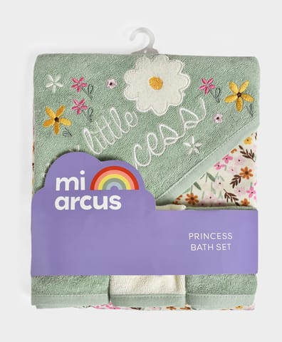 Mi Arcus Printed Hooded Towel with Wash Cloth for Kids