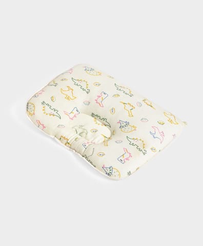 Mi Arcus Cotton Printed Baby Head Support Pillow for Kids Pack of 2