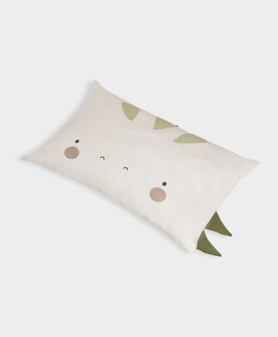 Mi Arcus Dino Printed Cotton Off White Baby Pillow for Kids