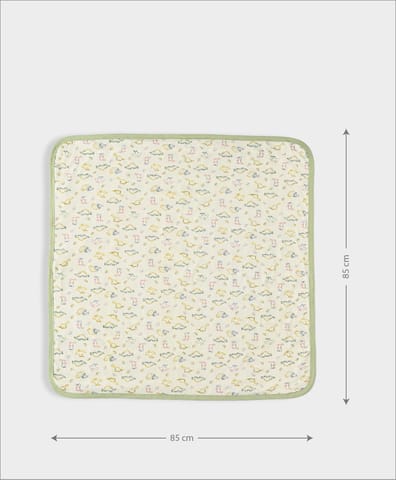 Mi Arcus Cotton Knitted Cream Printed Baby Blanket