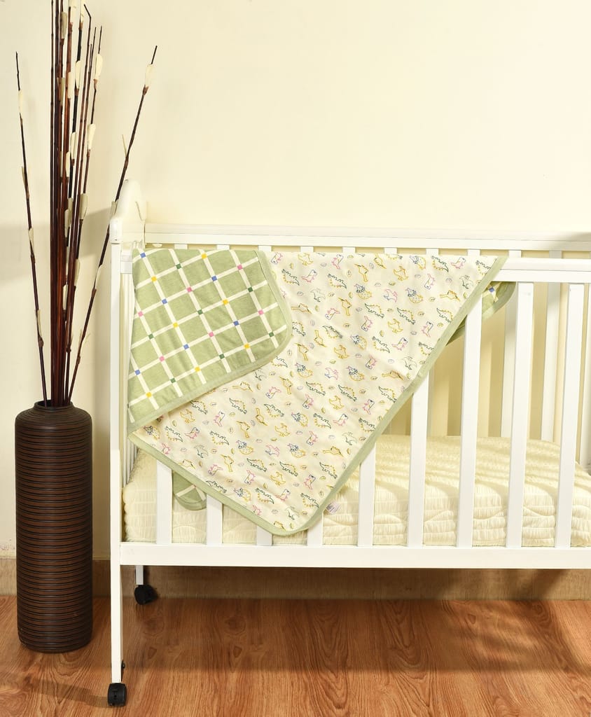 Mi Arcus Cotton Knitted Cream Printed Baby Blanket