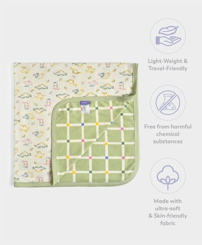 Mi Arcus Cotton Knitted Cream Printed Baby Blanket